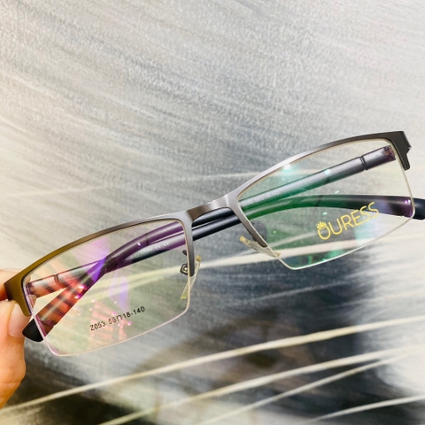 Gọng kính cận A7037 A7102 Z053 nửa khung hợp kim mắt kính OURESS thời trang nam nữ siêu bền