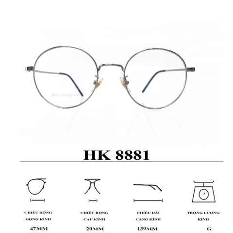 GỌNG KÍNH HỢP KIM SIÊU NHẸ THỜI TRANG 8881