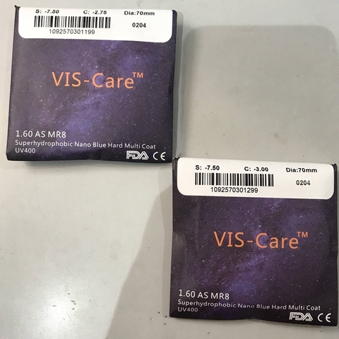 Tròng kính viscare cận/viễn/loạn mỏng 1.60 chống uv, chống ánh sáng xanh thời trang thương hiệu chính hãng mắt kính OURESS