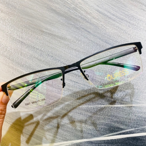 Gọng kính cận A7025 3307 A7009 nửa khung hợp kim mắt kính OURESS thời trang nam nữ siêu bền