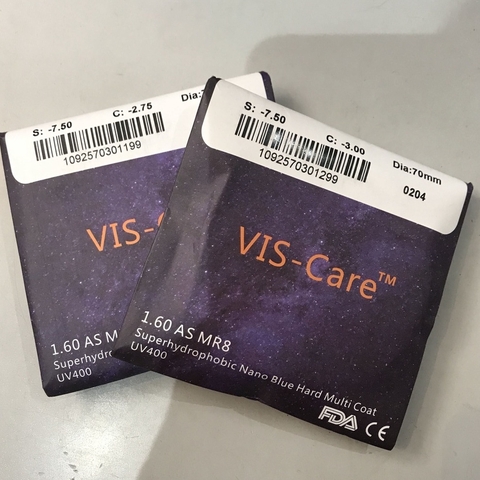 Tròng kính viscare cận/viễn/loạn mỏng 1.60 chống uv, chống ánh sáng xanh thời trang thương hiệu chính hãng mắt kính OURESS