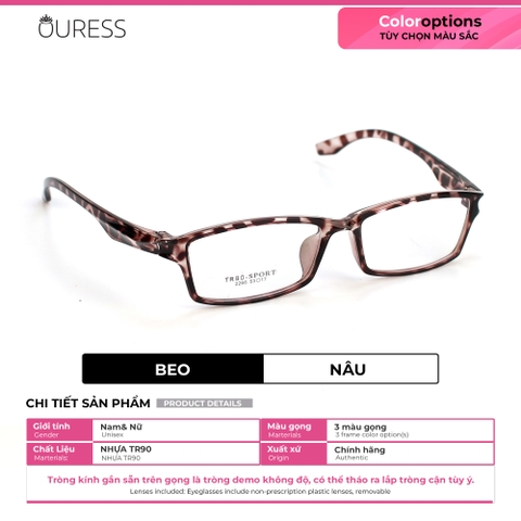 Gọng kính nhựa 2266 thời trang nam nữ siêu nhẹ siêu bền OURESS