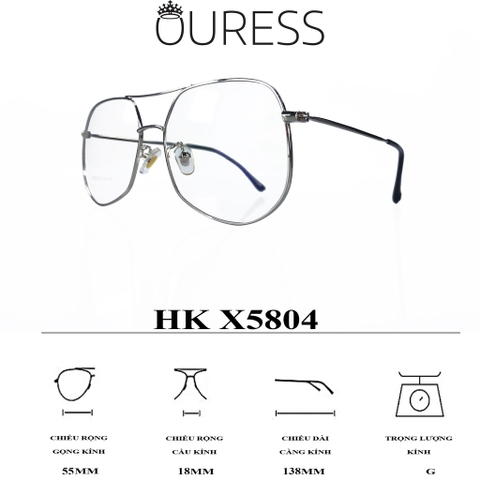 Gọng kính hợp kim x5804 thời trang nam nữ cá tính siêu nhẹ siêu bền OURESS