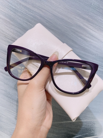 Gọng kính unisex nhựa Acetate cao cấp, dáng mắt mèo thời trang WD23