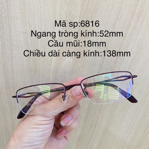 Gọng kính titanium 8163 6816 8709 8097 2097 2098 nửa khung thời trang nữ cao cấp OURESS