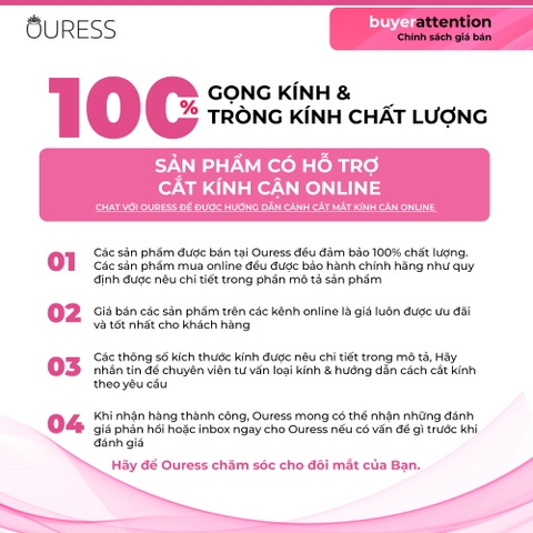 Tròng kính chemi 1.74 cận phi cầu phẳng chống ánh sáng xanh chống uv thời trang OURESS