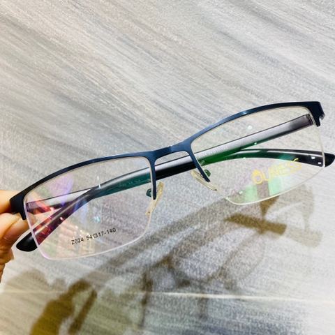 Gọng kính cận Z024 Z022 9334 nửa khung hợp kim mắt kính OURESS thời trang nam nữ siêu bền