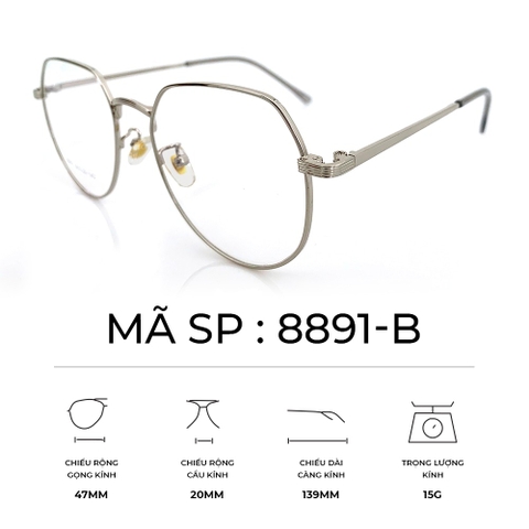 GỌNG KÍNH HỢP KIM SIÊU NHẸ THỜI TRANG - 8891