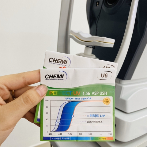 Tròng kính cận/viễn/loạn Chemi Chống Ánh Xanh Chiếc Suất 1.56 Hàng Chính Hãng OURESS