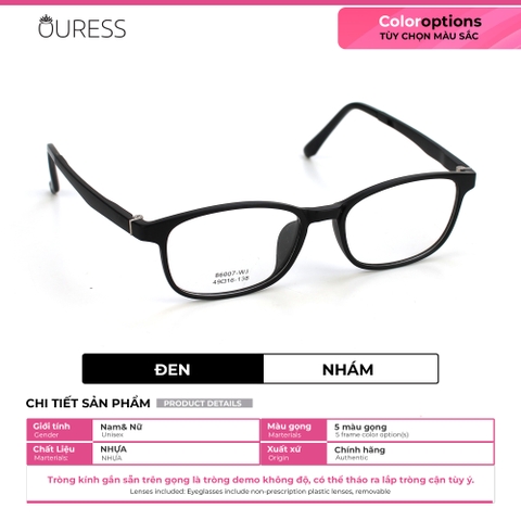 Gọng kính nhựa 86007 thời trang nam nữ siêu bền cá tính OURESS