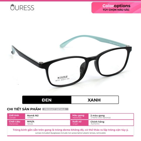 Gọng kính nhựa 68101 thời trang nam nữ siêu nhẹ siêu bền OURESS