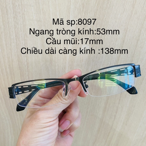 Gọng kính titanium 8163 6816 8709 8097 2097 2098 nửa khung thời trang nữ cao cấp OURESS