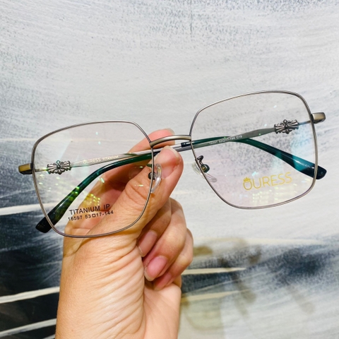 Gọng kính cận 16597 chất liệu titan thời trang mắt kính OURESS nam nữ siêu nhẹ siêu bền