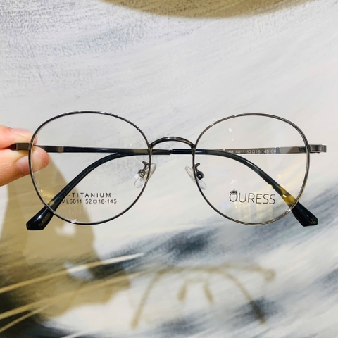 Gọng kính titanium hml6011 thời trang cao cấp nam nữ siêu nhẹ siêu bền OURESS