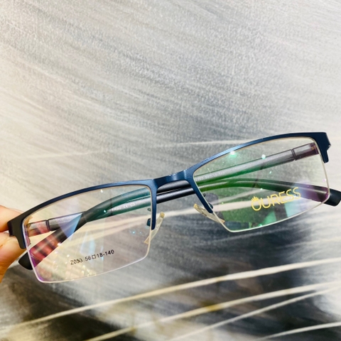 Gọng kính cận A7037 A7102 Z053 nửa khung hợp kim mắt kính OURESS thời trang nam nữ siêu bền