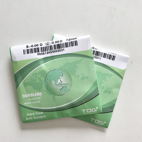 Tròng kính TOG thương hiệu: Excelite xuất xứ Thái Lan chiết suất SV 1.56 HC chóng UV400 cao cấp HÀNG CHÍNH HÃNG