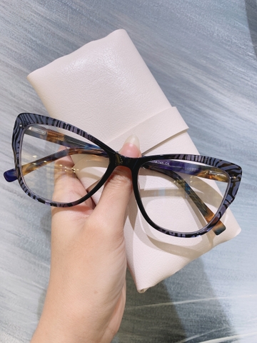 Gọng kính unisex nhựa Acetate cao cấp, dáng mắt mèo thời trang WD57