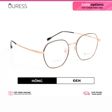 Gọng kính titanium hml6005 thời trang cao cấp nam nữ siêu nhẹ siêu bền OURESS