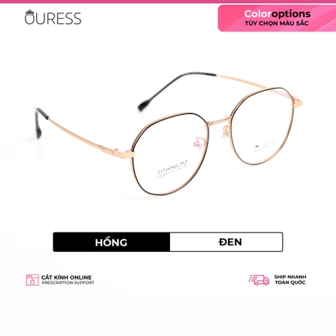 Gọng kính titanium hml6007 thời trang cao cấp nam nữ siêu nhẹ siêu bền OURESS