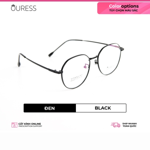 Gọng kính titanium hml6007 thời trang cao cấp nam nữ siêu nhẹ siêu bền OURESS