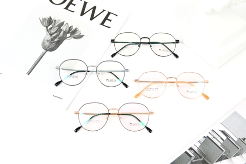 Gọng kính titanium hml6007 thời trang cao cấp nam nữ siêu nhẹ siêu bền OURESS