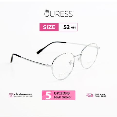 Gọng kính titanium hml6011 thời trang cao cấp nam nữ siêu nhẹ siêu bền OURESS