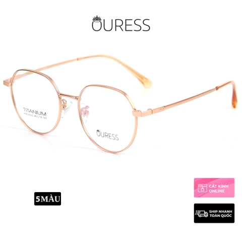 Gọng kính titanium hml6042 thời trang cao cấp nam nữ siêu nhẹ siêu bền OURESS
