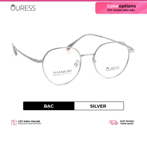 Gọng kính titanium hml6042 thời trang cao cấp nam nữ siêu nhẹ siêu bền OURESS