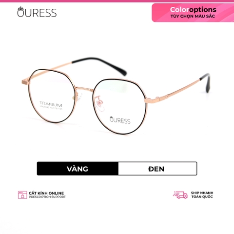 Gọng kính titanium hml6042 thời trang cao cấp nam nữ siêu nhẹ siêu bền OURESS