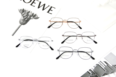 Gọng kính titanium zx2209 thời trang cao cấp nam nữ siêu nhẹ siêu bền OURESS