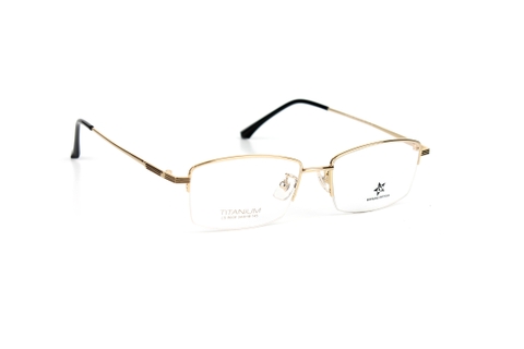 Gọng kính titanium LS9008 nửa khung thời trang nam cao cấp siêu nhẹ siêu bền OURESS