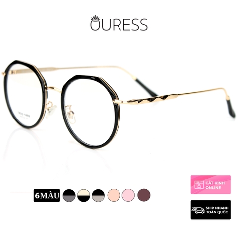 Gọng kính tr90 phối càng hợp kim cao cấp bền đẹp thời trang nam nữ Ouress 9408