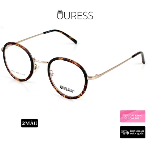 Gọng kính tr90 phối càng hợp kim cao cấp bền đẹp thời trang nam nữ Ouress mt057