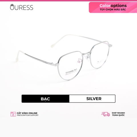 Gọng kính titanium hml6044 thời trang cao cấp nam nữ siêu nhẹ siêu bền OURESS