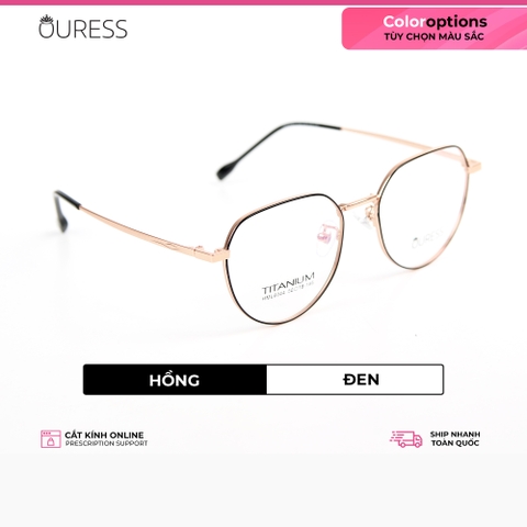 Gọng kính titanium hml6044 thời trang cao cấp nam nữ siêu nhẹ siêu bền OURESS