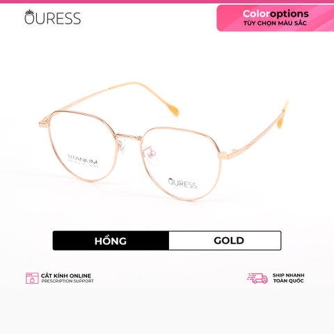 Gọng kính titanium hml6044 thời trang cao cấp nam nữ siêu nhẹ siêu bền OURESS