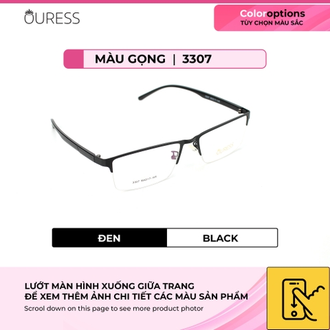 Gọng kính cận A7025 3307 A7009 nửa khung hợp kim mắt kính OURESS thời trang nam nữ siêu bền