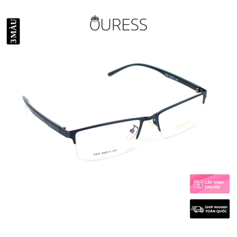Gọng kính cận A7025 3307 A7009 nửa khung hợp kim mắt kính OURESS thời trang nam nữ siêu bền
