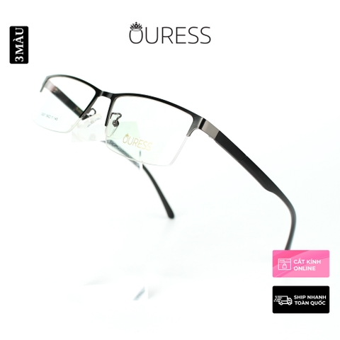 Gọng kính cận A7025 3307 A7009 nửa khung hợp kim mắt kính OURESS thời trang nam nữ siêu bền