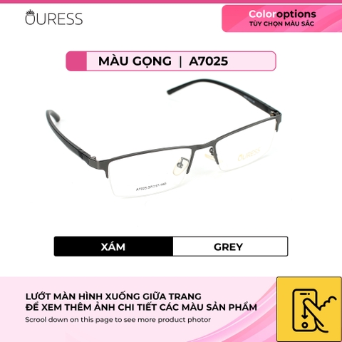 Gọng kính cận A7025 3307 A7009 nửa khung hợp kim mắt kính OURESS thời trang nam nữ siêu bền