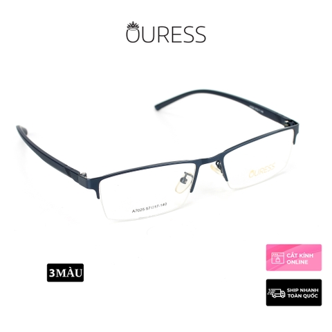 Gọng kính cận A7025 3307 A7009 nửa khung hợp kim mắt kính OURESS thời trang nam nữ siêu bền