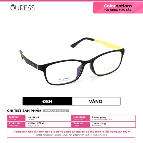 Gọng kính cận 1906 H66004 nhựa dẻo ultem thời trang nam nữ mắt kính OURESS