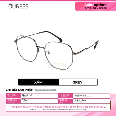 Gọng kính titanium 9065 1276 thời trang nam nữ siêu nhẹ siêu bền OURESS