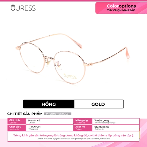 Gọng kính cận titan 8505 F63035 thời trang mắt kính OURESS nam nữ siêu nhẹ siêu bền