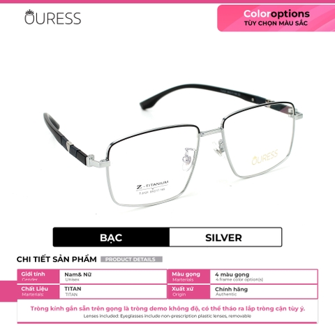 Gọng kính cận T3121 chất liệu titan thời trang mắt kính OURESS nam nữ siêu nhẹ siêu bền