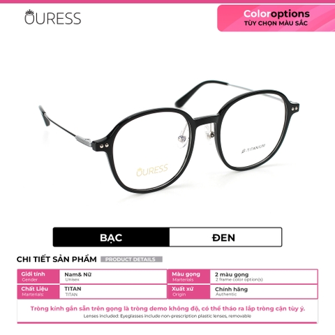Gọng kính cận ZC8002 chất liệu nhựa titan thời trang mắt kính OURESS nam nữ siêu nhẹ siêu bền