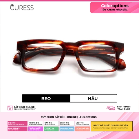 Gọng kính nhựa acetate 302LX cận /viễn/loạn thời trang cao cấp nam nữ siêu bền OURESS