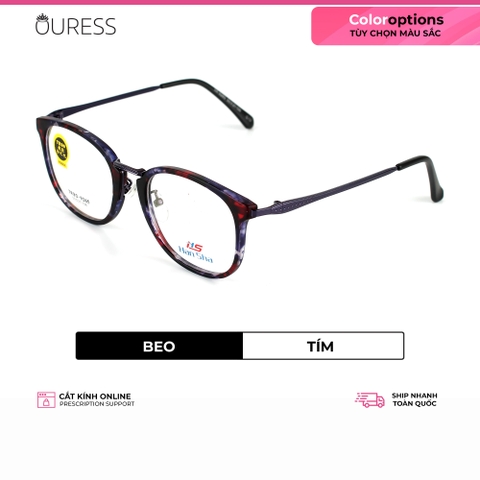 Gọng kính tr90 phối càng hợp kim cao cấp bền đẹp thời trang Ouress 9265