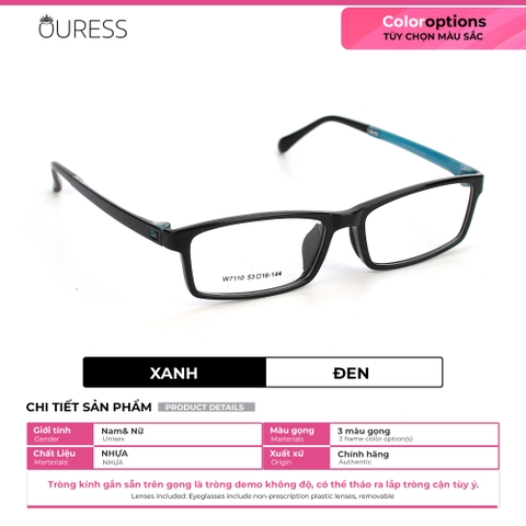 Gọng kính nhựa w7110 thời trang nam nữ siêu nhẹ siêu bền OURESS