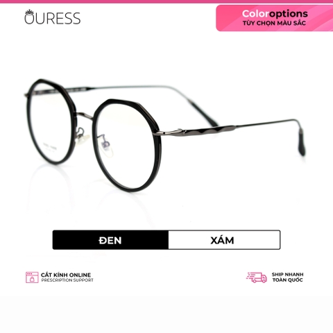 Gọng kính tr90 phối càng hợp kim cao cấp bền đẹp thời trang nam nữ Ouress 9408